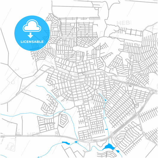 Cambe, Brazil, city map with high quality roads.