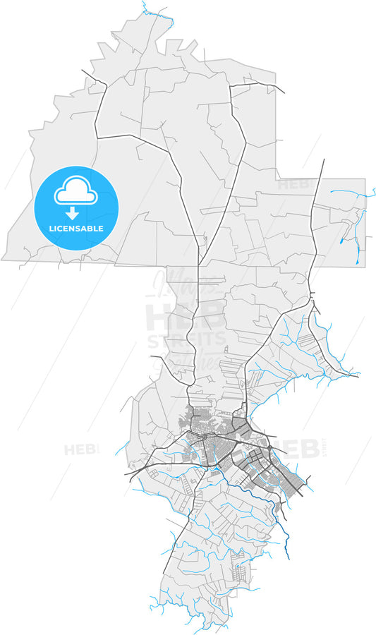 Cambe, Brazil, high quality vector map