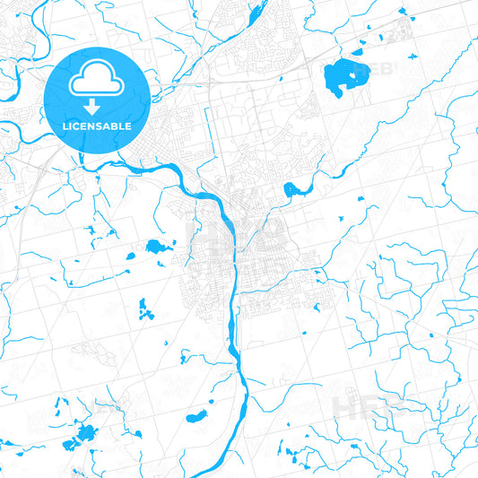 Cambridge, Canada PDF vector map with water in focus