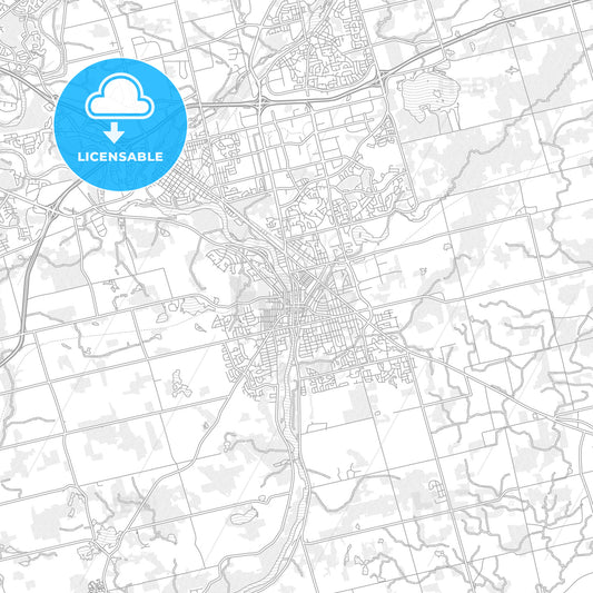 Cambridge, Ontario, Canada, bright outlined vector map