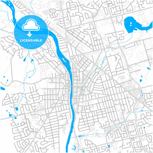 Cambridge, Ontario, Canada, city map with high quality roads.