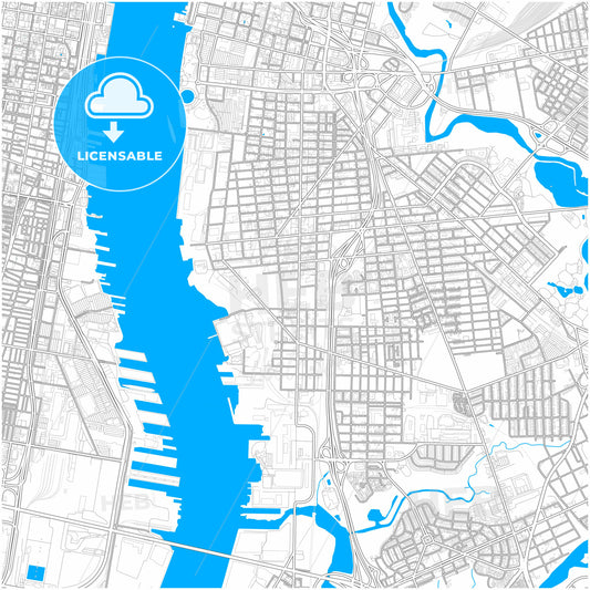 Camden, New Jersey, United States, city map with high quality roads.