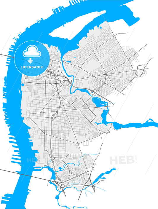 Camden, New Jersey, United States, high quality vector map