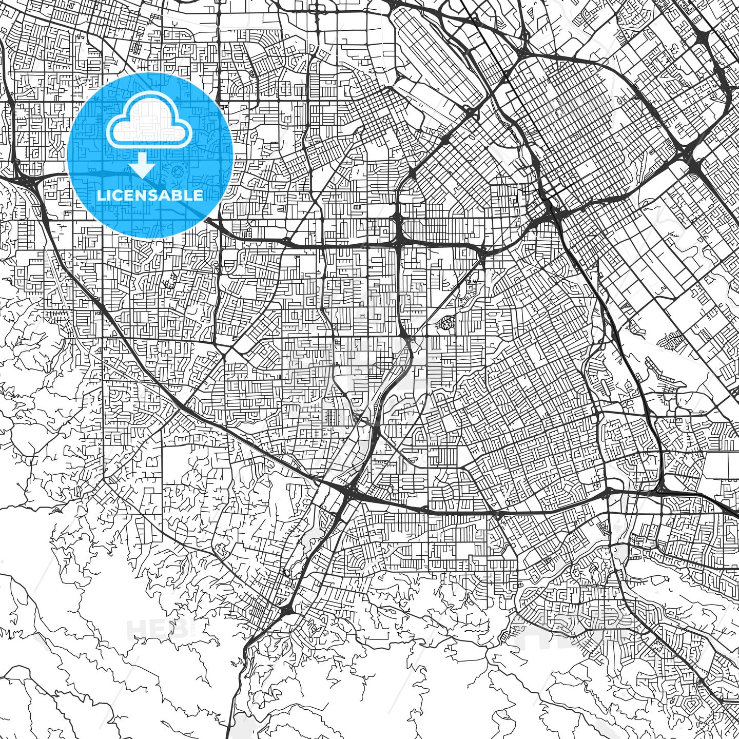 Campbell, California - Area Map - Light