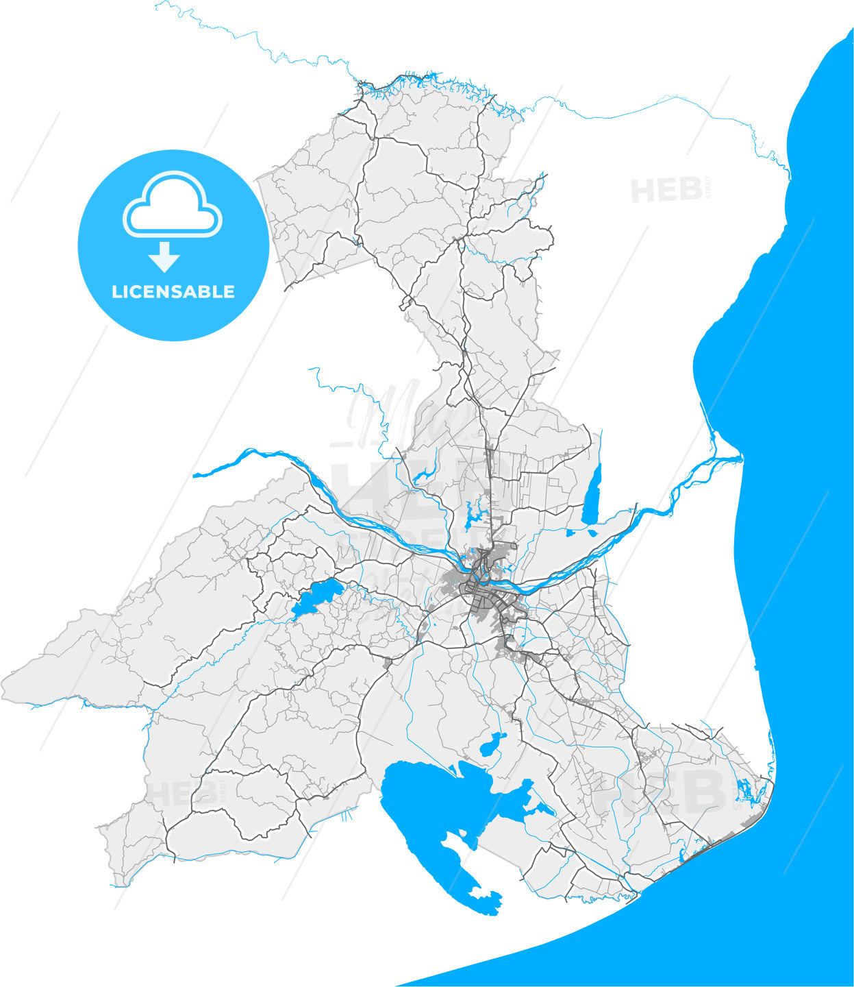 Campos dos Goytacazes, Brazil, high quality vector map