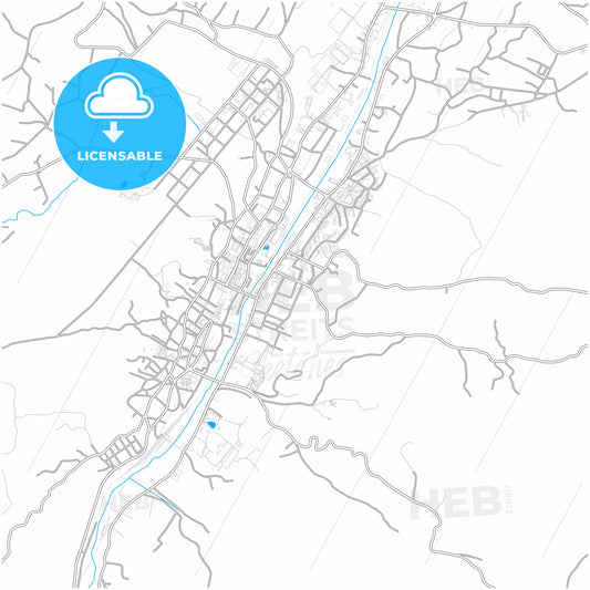 Câmpulung, Argeș, Romania, city map with high quality roads.