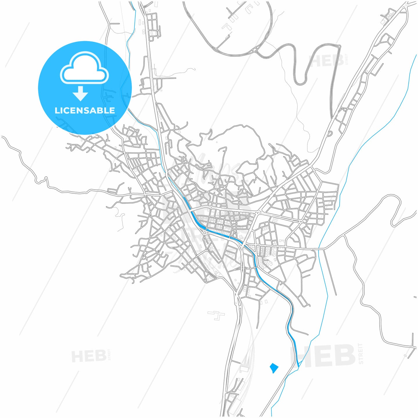 Çankırı, Çankırı, Turkey, city map with high quality roads.