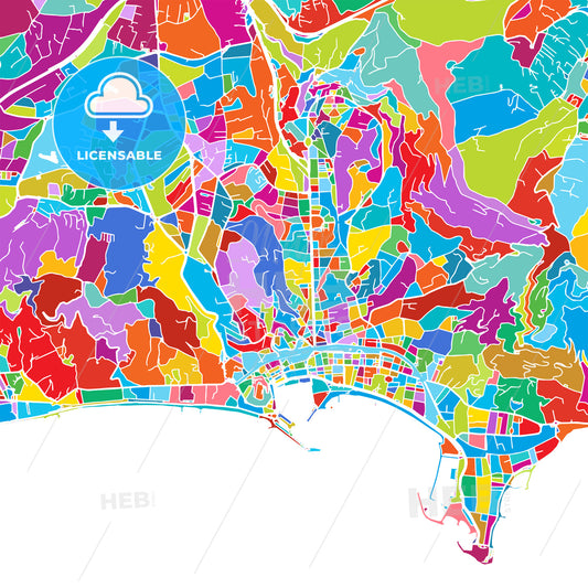 Cannes, France, Colorful Vector Map