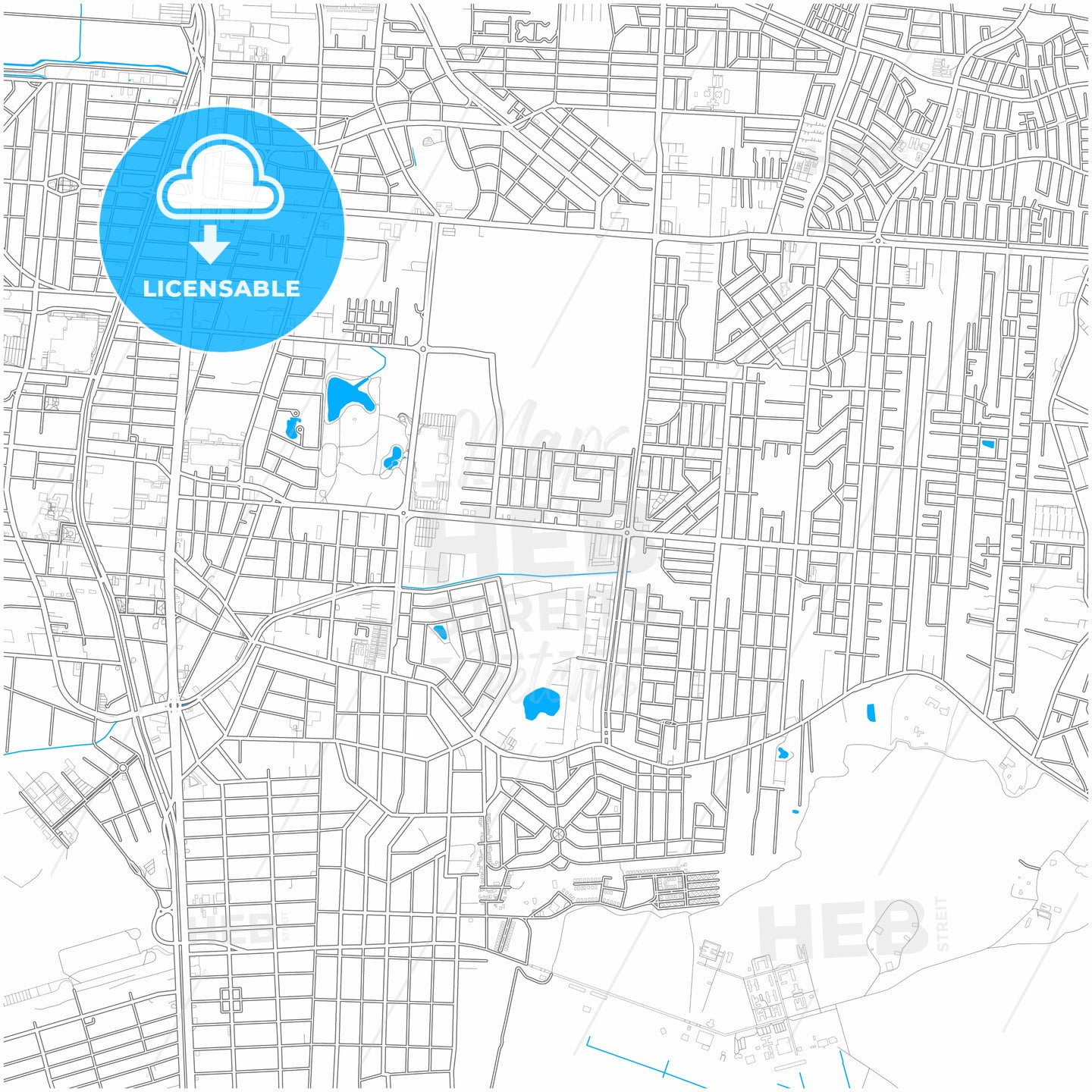 Canoas, Brazil, city map with high quality roads.