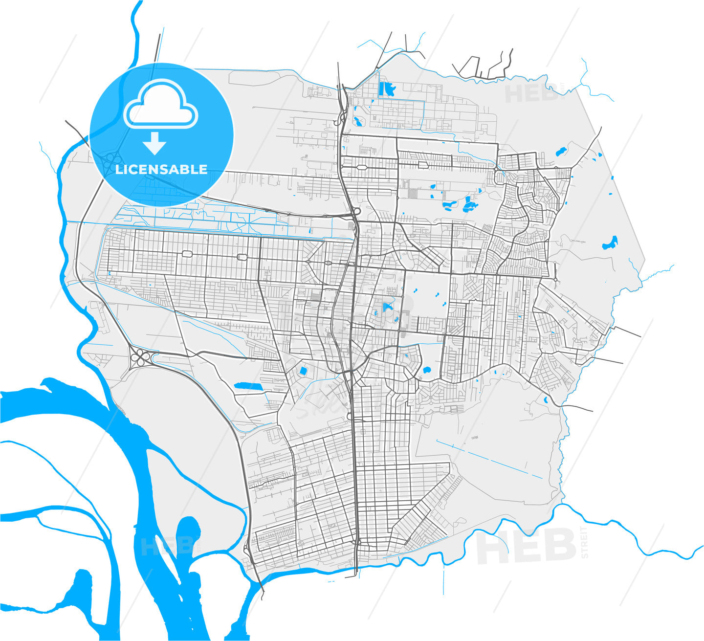 Canoas, Brazil, high quality vector map