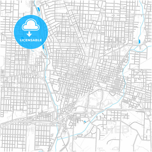 Canton, Ohio, United States, city map with high quality roads.