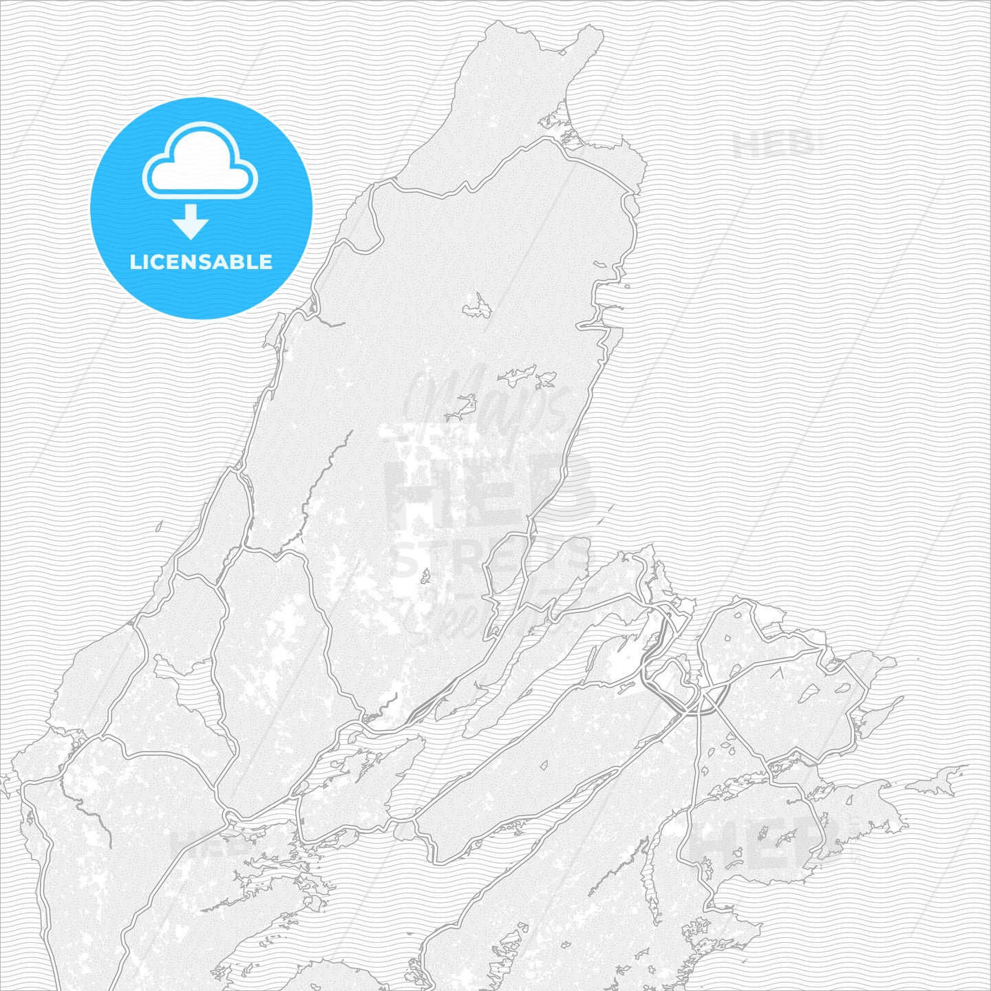 Cape Breton, Nova Scotia, Canada, bright outlined vector map
