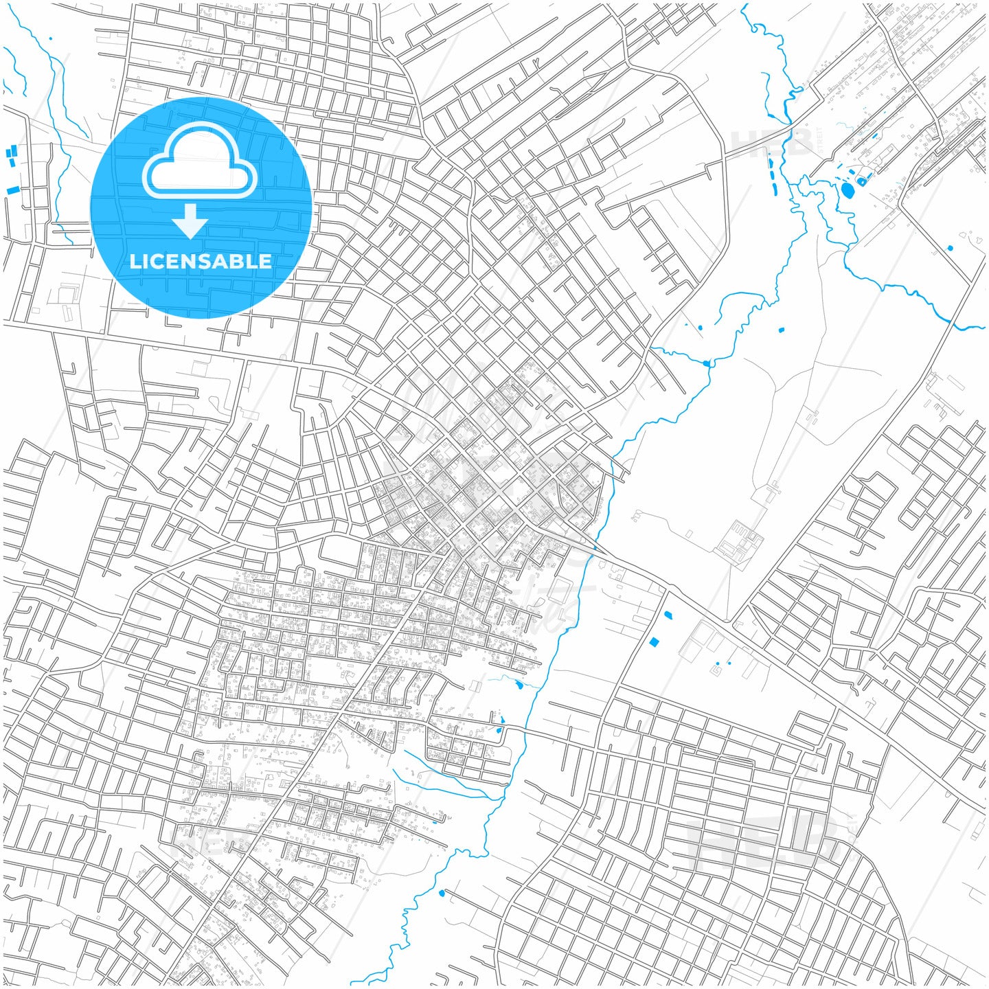 Capiata, Paraguay, city map with high quality roads.