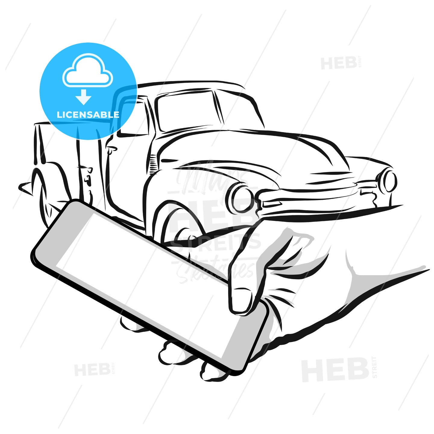 Car Rental Service via Cellphone App – instant download