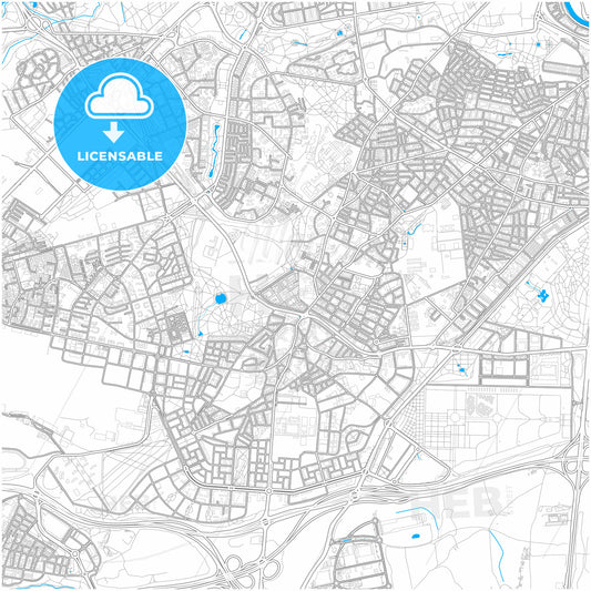 Carabanchel, Madrid, Spain, city map with high quality roads.