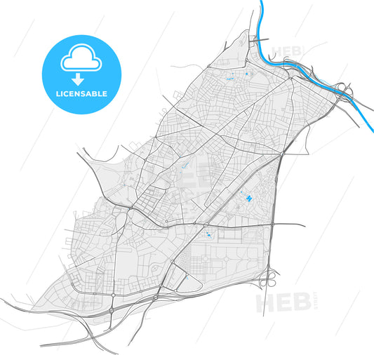 Carabanchel, Madrid, Spain, high quality vector map