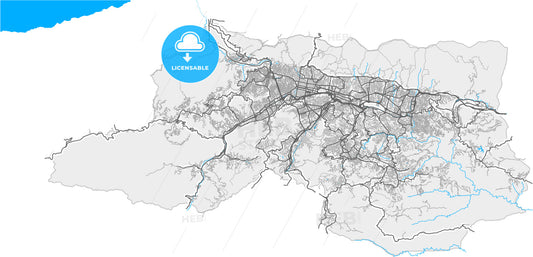 Caracas, Venezuela, high quality vector map