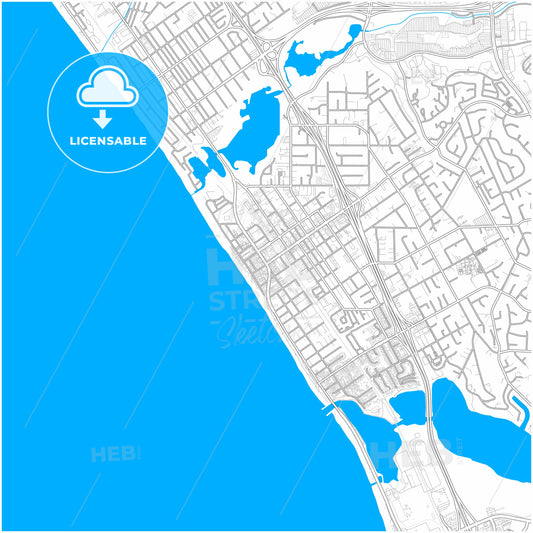 Carlsbad, California, United States, city map with high quality roads.