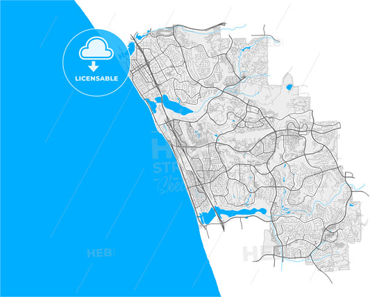 Carlsbad, California, United States, high quality vector map