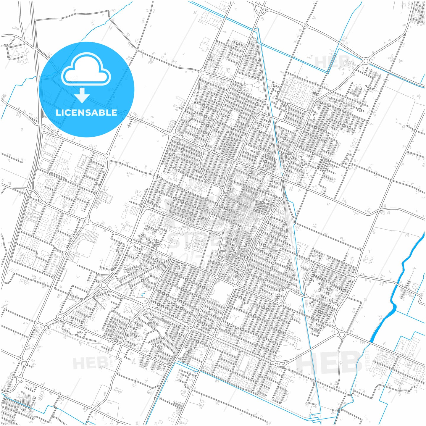 Carpi, Emilia-Romagna, Italy, city map with high quality roads.