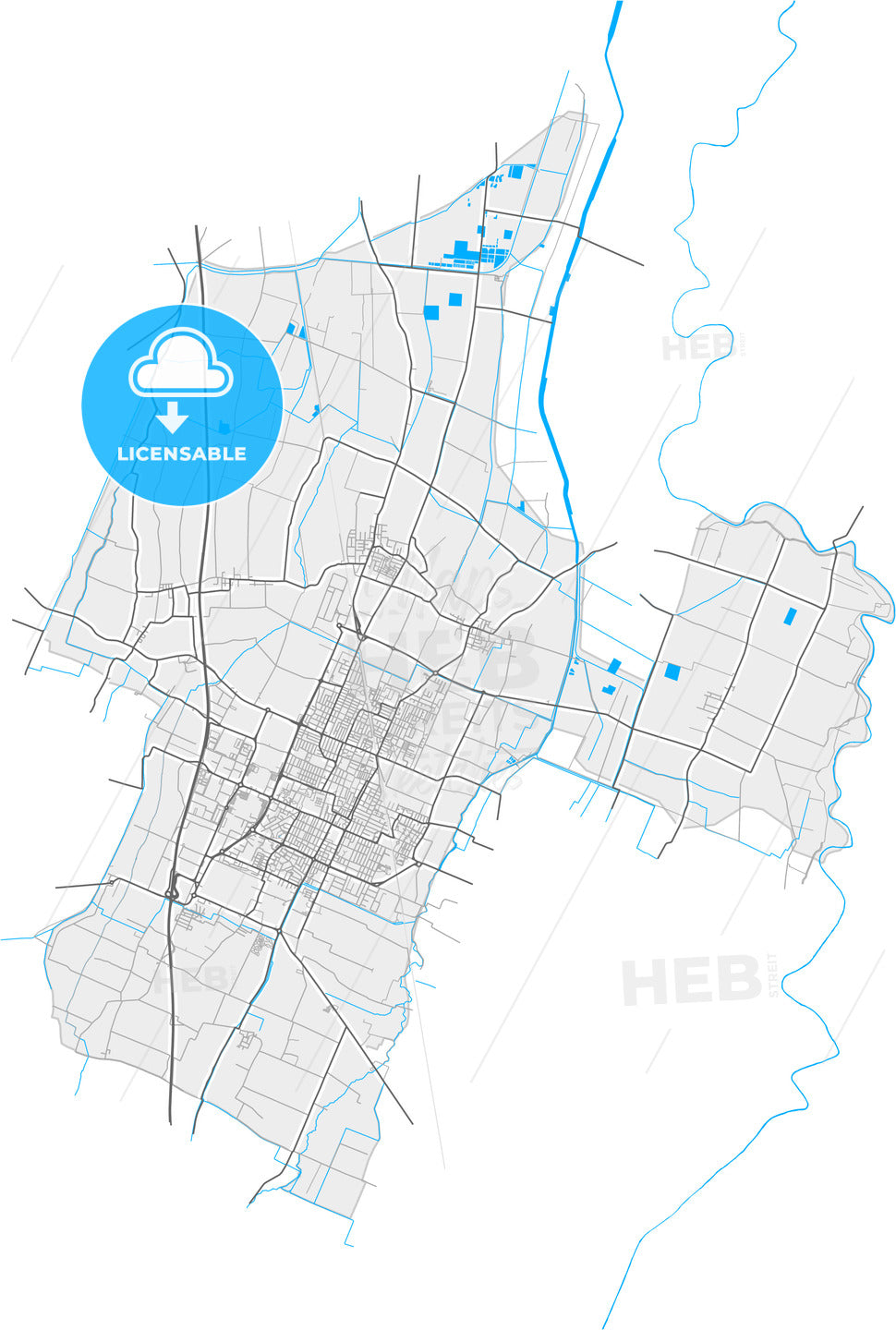 Carpi, Emilia-Romagna, Italy, high quality vector map