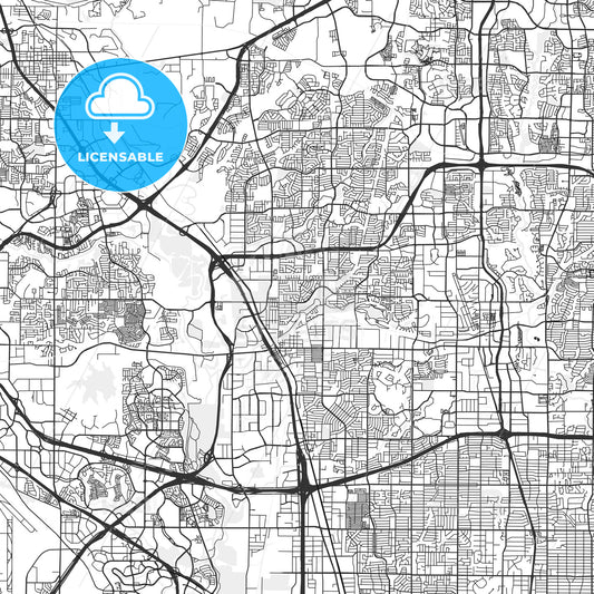 Carrollton, Texas - Area Map - Light