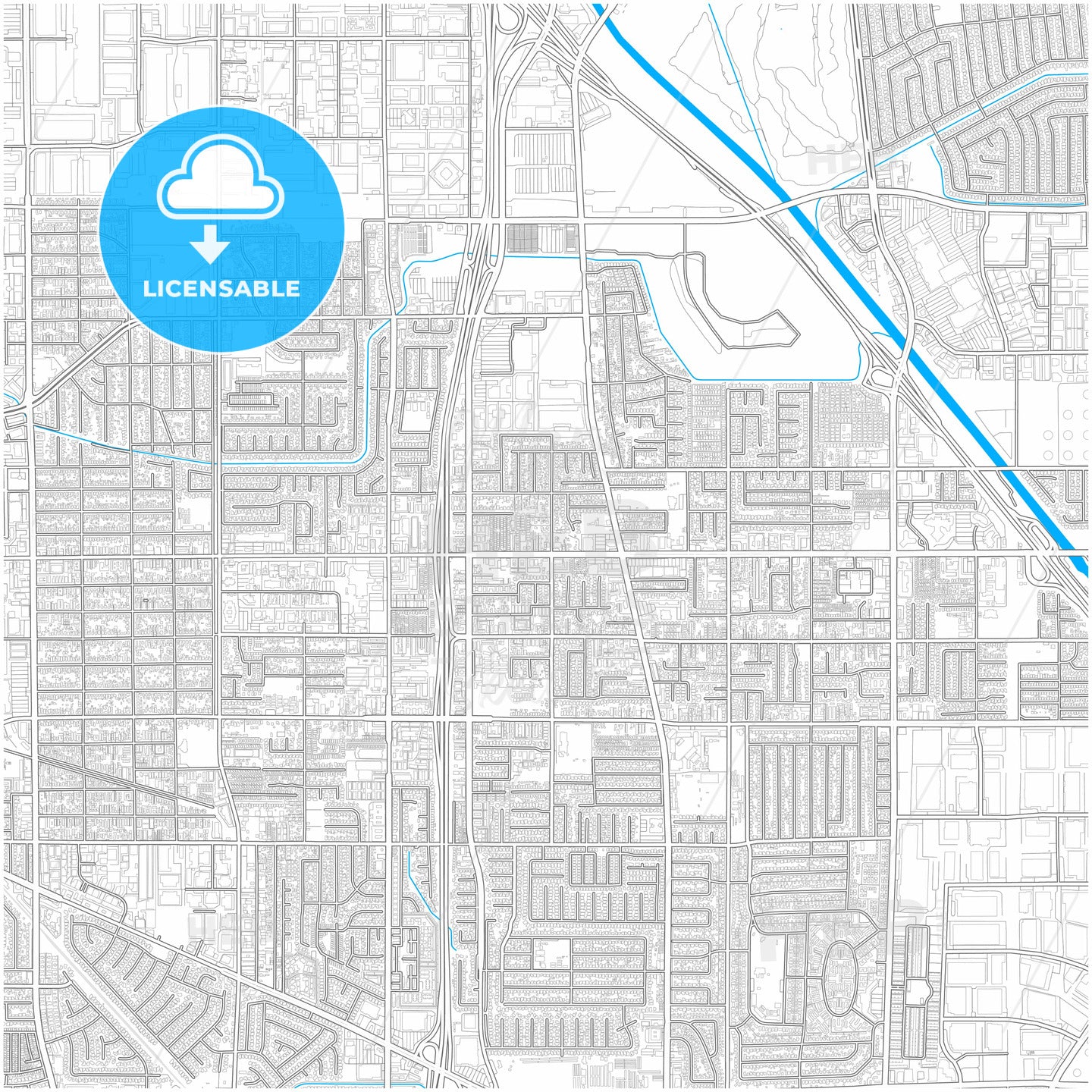 Carson, California, United States, city map with high quality roads.