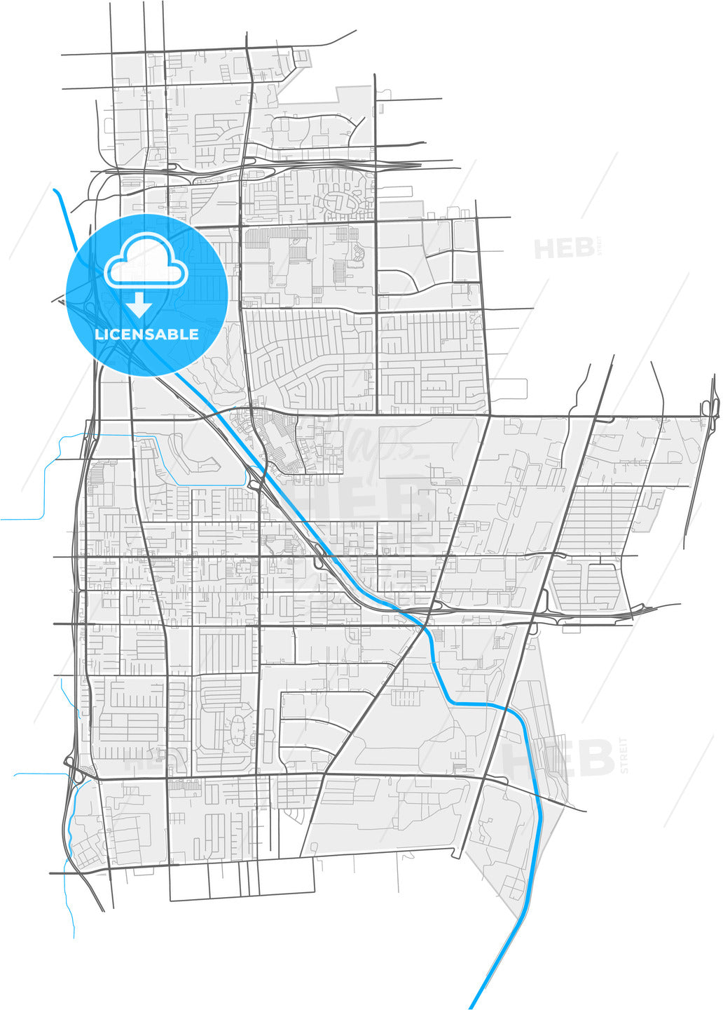 Carson, California, United States, high quality vector map