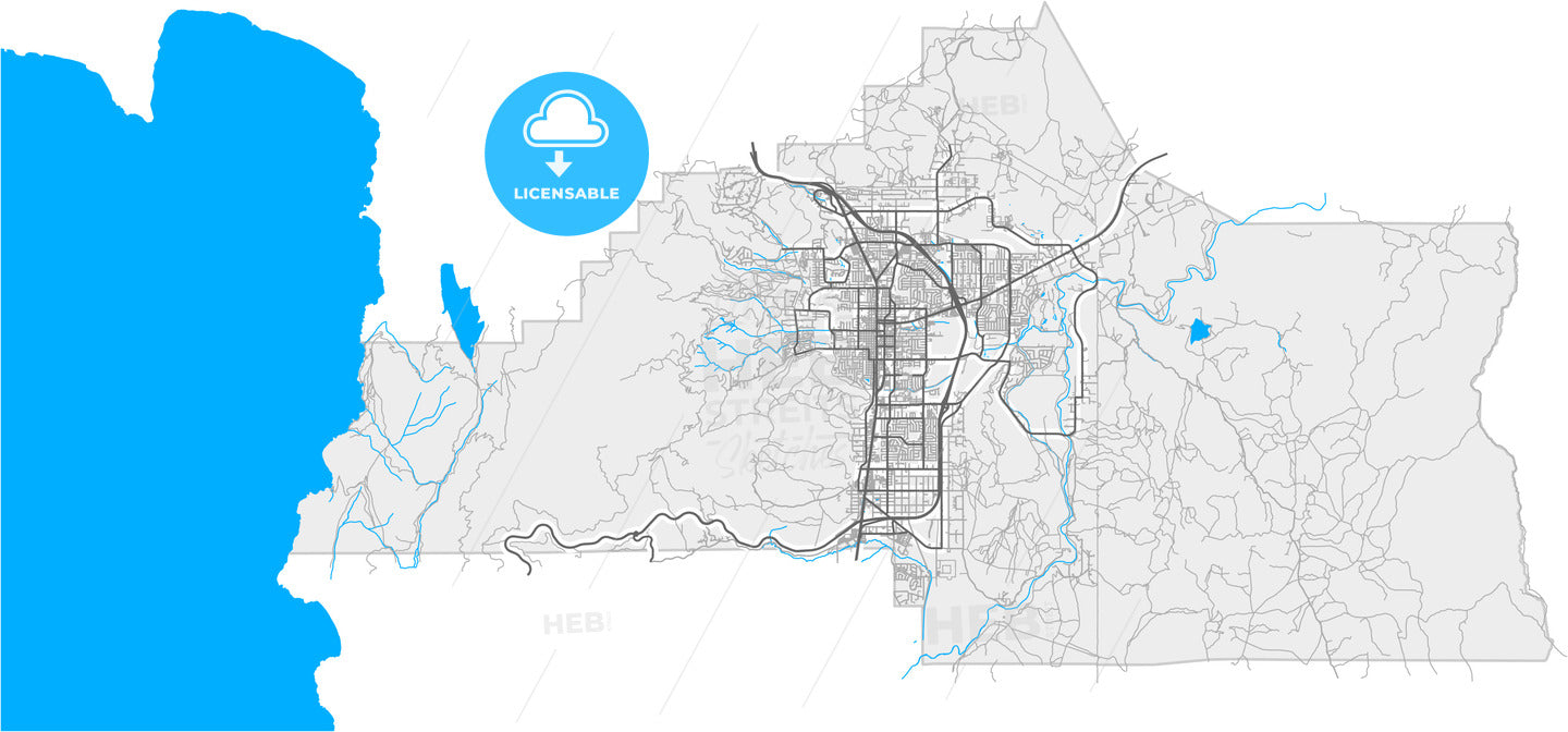 Carson City, Nevada, United States, high quality vector map