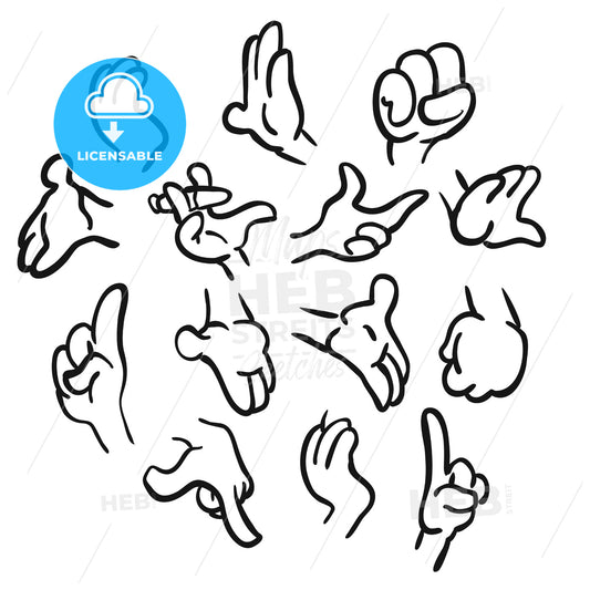 Cartoon hands gesture collection – instant download