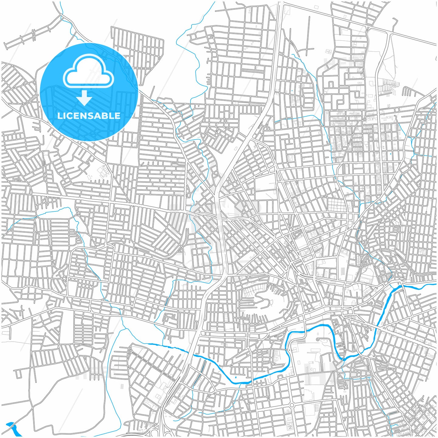 Caruaru, Brazil, city map with high quality roads.