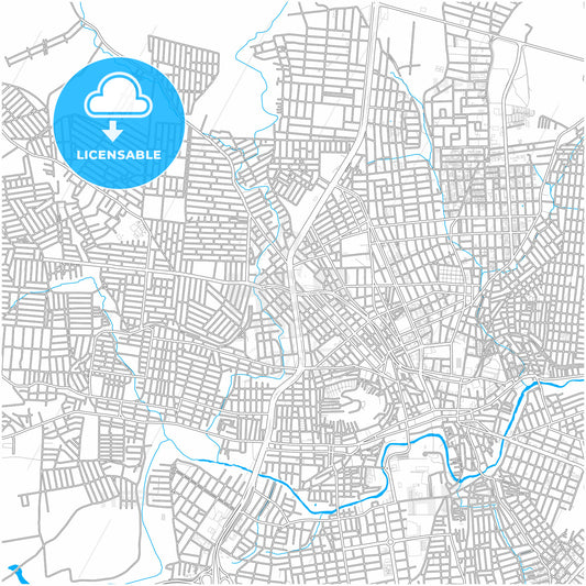 Caruaru, Brazil, city map with high quality roads.