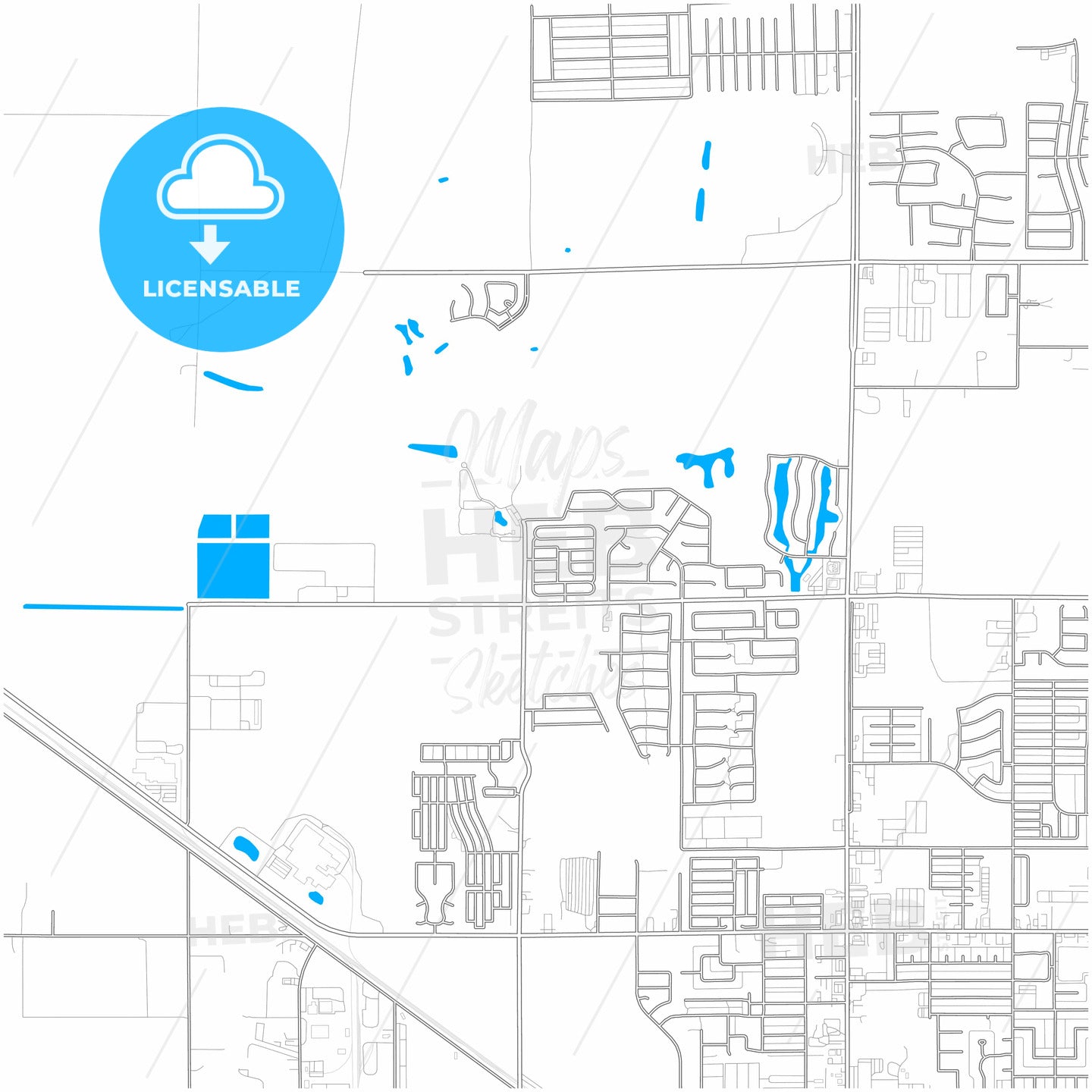 Casa Grande, Arizona, United States, city map with high quality roads.