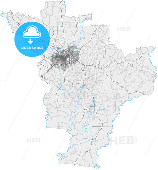 Cascavel, Brazil, high quality vector map