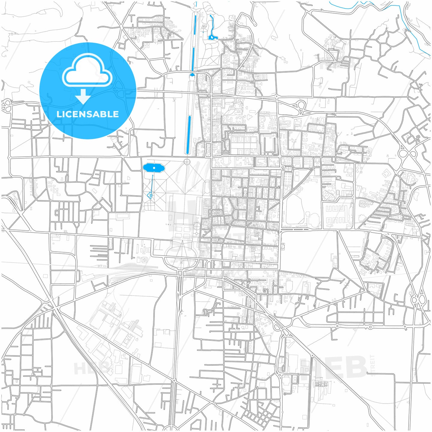 Caserta, Campania, Italy, city map with high quality roads.