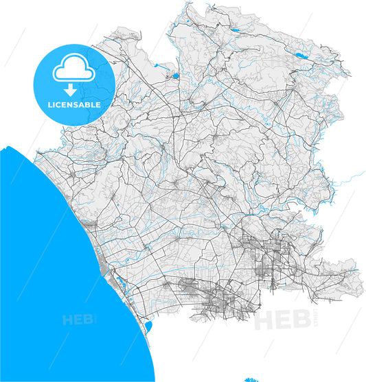 Caserta, Campania, Italy, high quality vector map