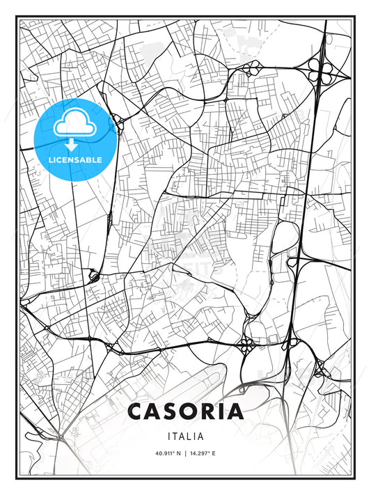 Casoria, Italy, Modern Print Template in Various Formats - HEBSTREITS Sketches