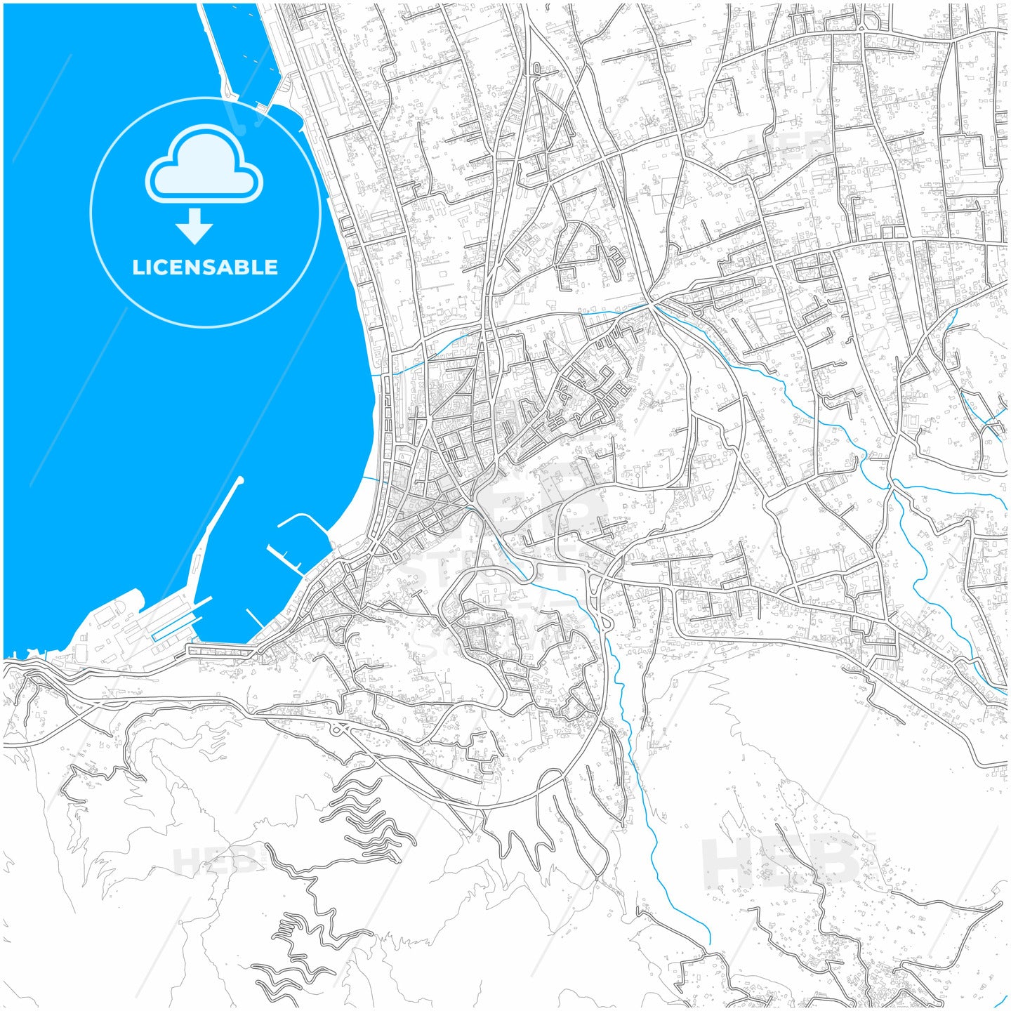 Castellammare di Stabia, Campania, Italy, city map with high quality roads.