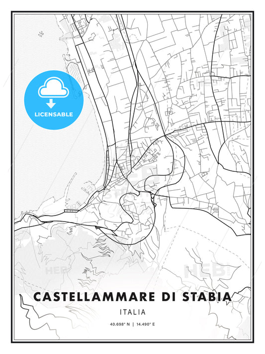 Castellammare di Stabia, Italy, Modern Print Template in Various Formats - HEBSTREITS Sketches