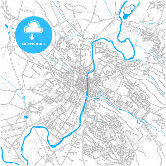 Castres, Tarn, France, city map with high quality roads.