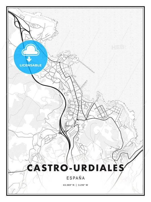 Castro-Urdiales, Spain, Modern Print Template in Various Formats - HEBSTREITS Sketches