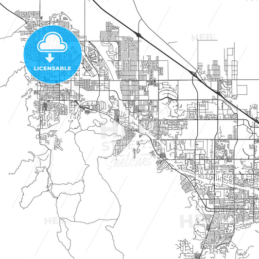 Cathedral City, California - Area Map - Light