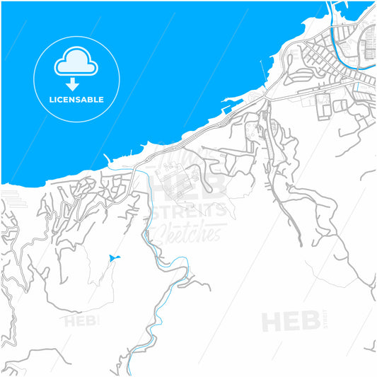 Catia La Mar, Venezuela, city map with high quality roads.