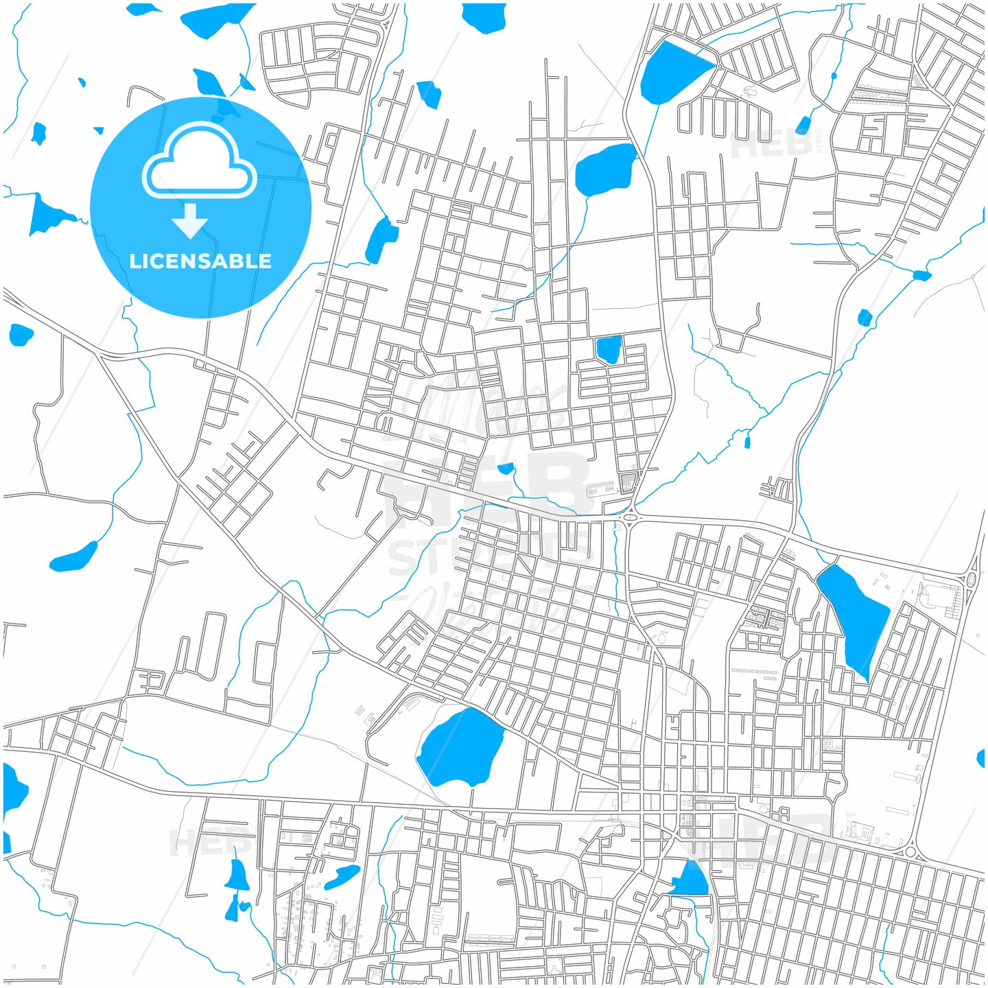 Caucaia, Brazil, city map with high quality roads.