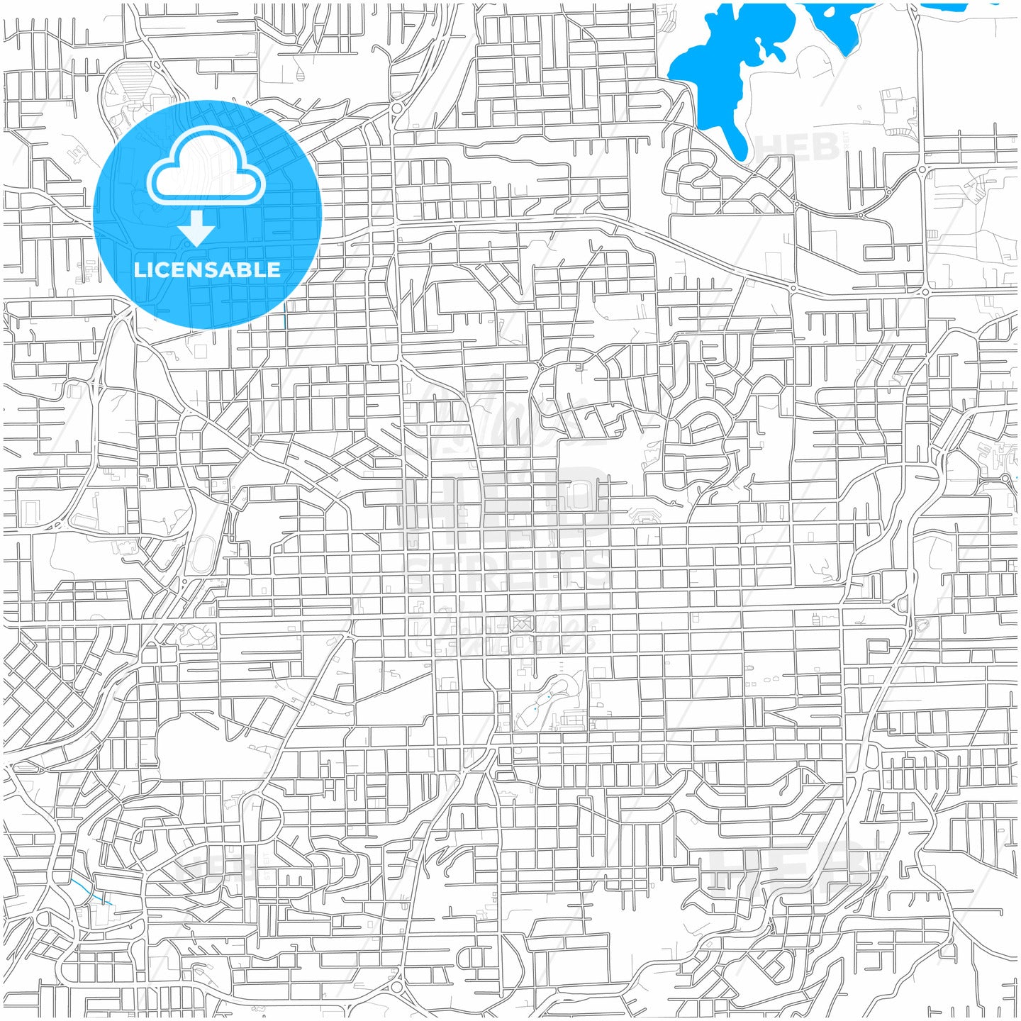 Caxias, Brazil, city map with high quality roads.