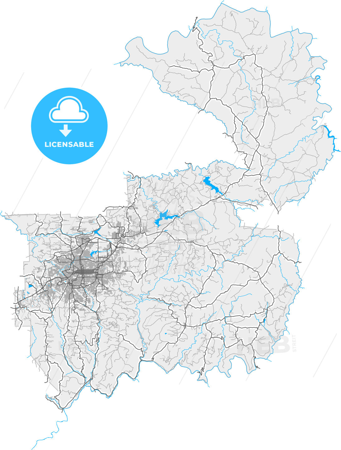 Caxias, Brazil, high quality vector map