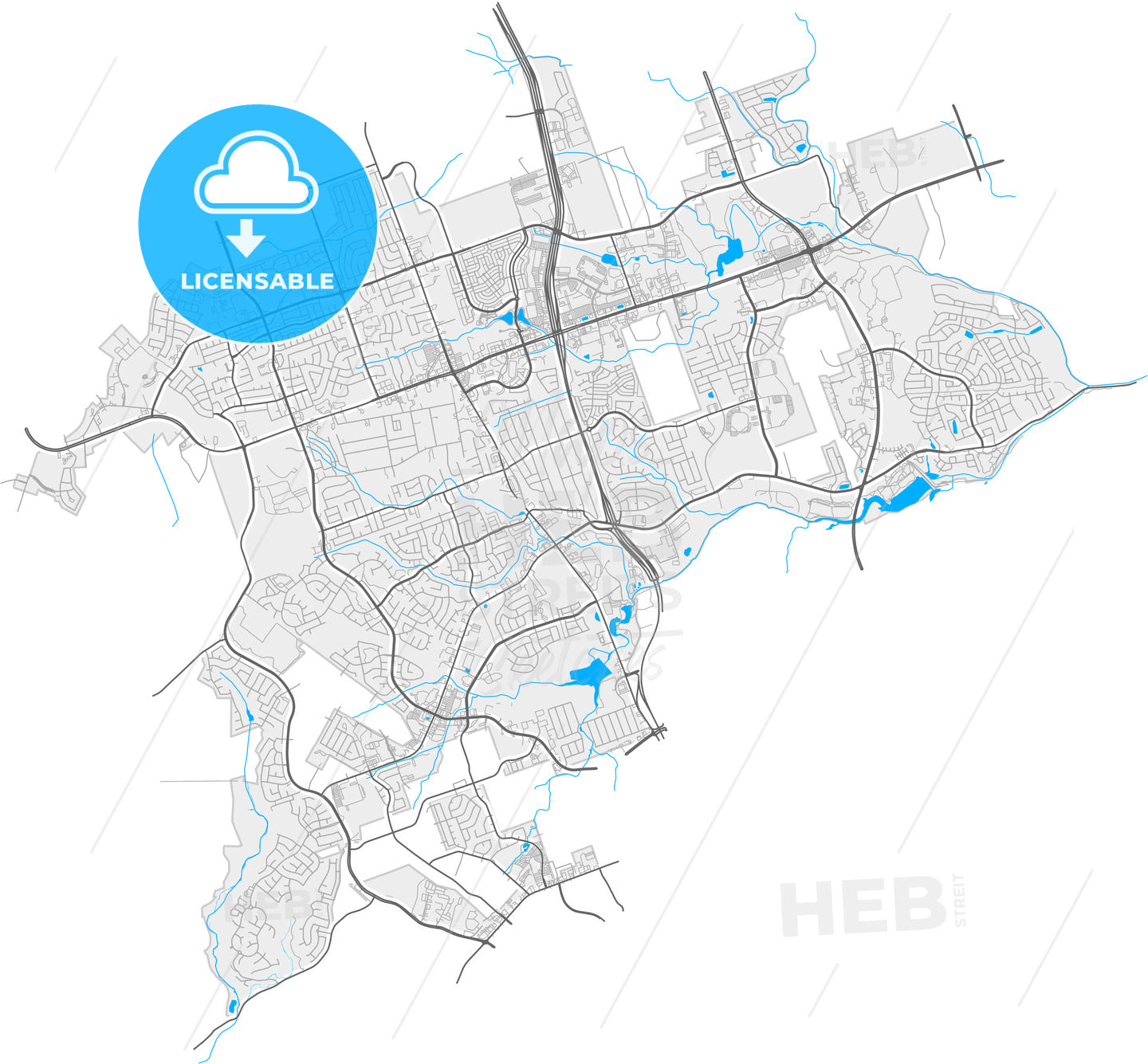 Cedar Park, Texas, United States, high quality vector map