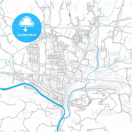 Celje, Slovenia, city map with high quality roads.