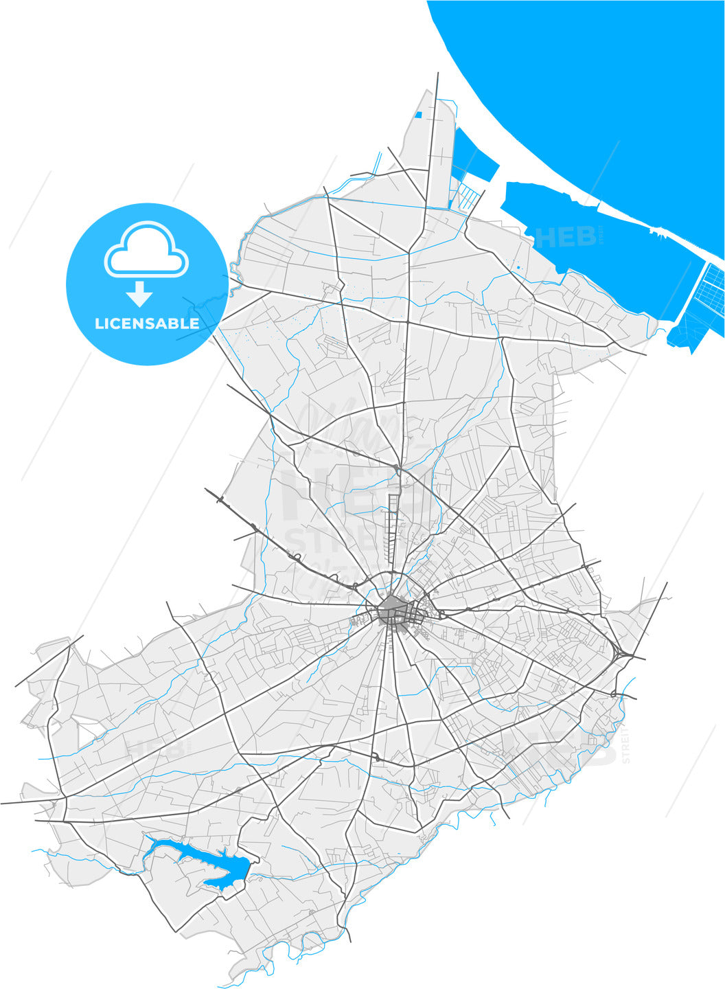 Cerignola, Apulia, Italy, high quality vector map