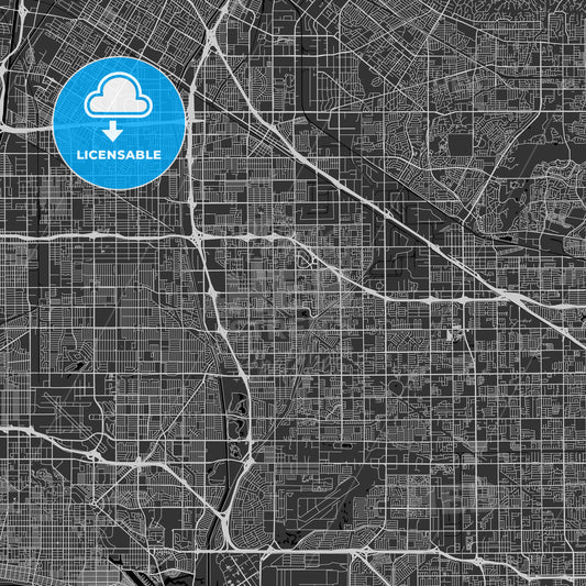 Cerritos, California - Area Map - Dark